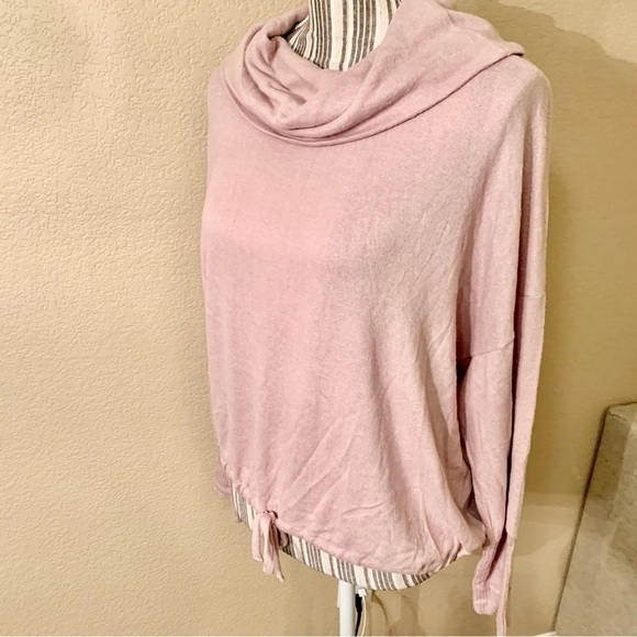 NWT Hippie Rose Sweater Large Cowl Neck Drawstring Waist Super Soft Ribbed Cuffs - Picture 6 of 13